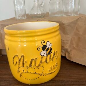 Cheerful Yellow Bee Jar